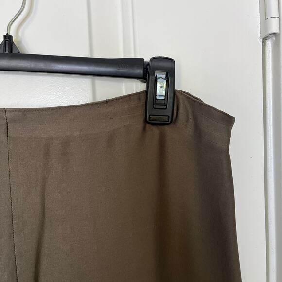 Dusan Women's Matching Set M/L Taupe Brown Silk Tank Wide Leg Pants Minimalist - Picture 4 of 16